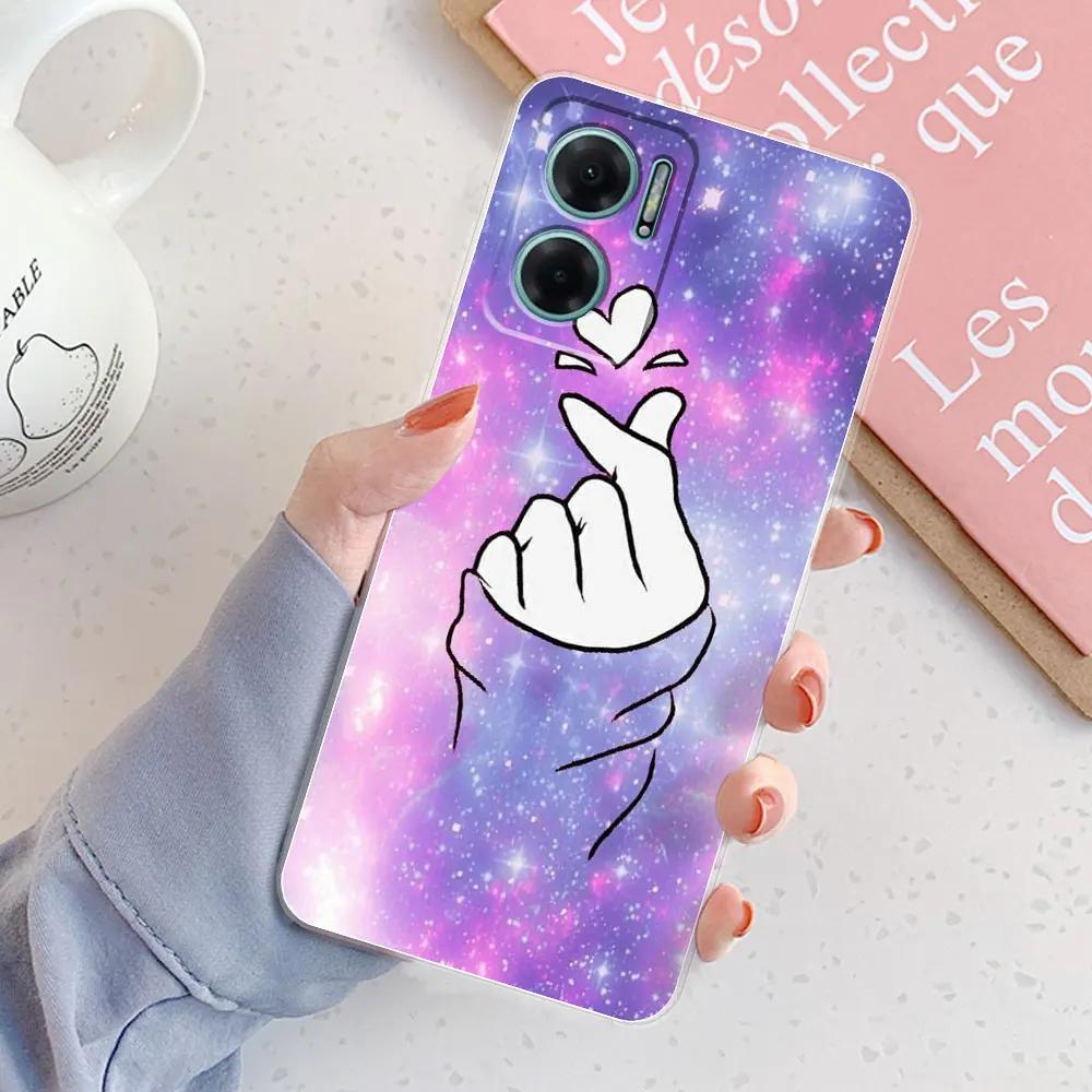 For Redmi 10 5G Case 2022 New Transparent Fashion Girls Soft Phone Cases for Xiaomi Redmi 10 5G Silicon Back Cover TPU Bumper