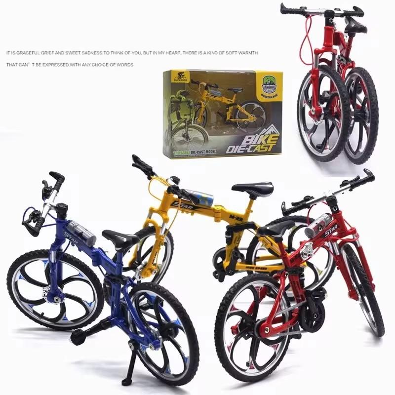 1:8 Mini Alloy Bicycle Model Diecast Metal Finger Racing Mountain Bike Folded Cycling Ornaments Collection For Children