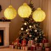 3Pcs Outdoor Hanging Christmas Light LED Illuminated Ornament Balls with 8 Lighting Modes And Timer Festive Sequin Ball for Porch Garden Decor