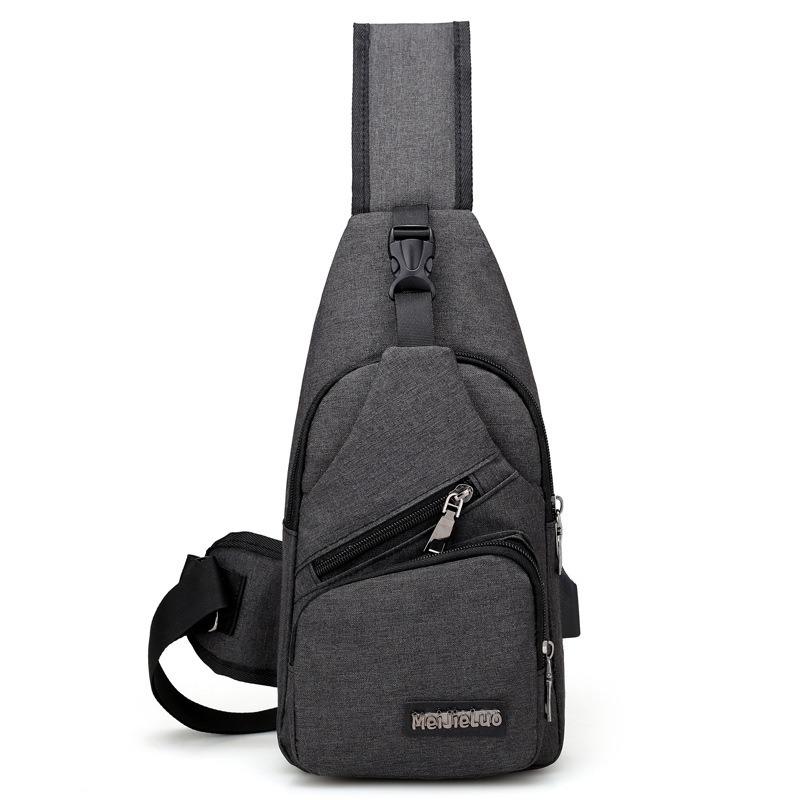 Men's breast bag, large-capacity casual backpack, cycling shoulder oblique span bag, water-proof Oxford cloth breast bag.