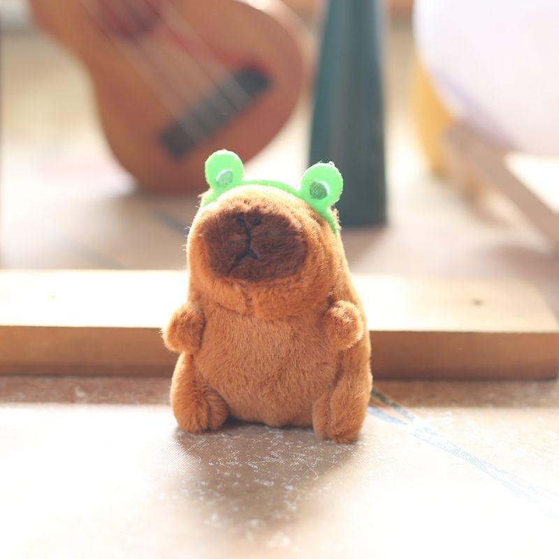 Huggable Capybara Plush Keychain Colorful Soft Stuffed Animal Cute Bag Decoration