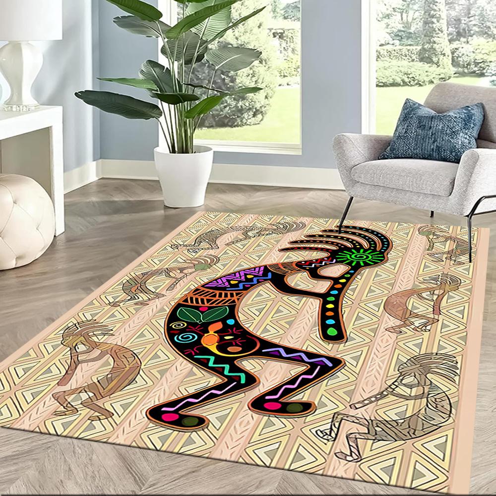 Colorful Kokopelli Dance Floor Mats for Living Room, Bedroom and Room Decoration Are Suitable for Gifts.