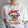 Pug Mom Print T-Shirt Women'S Clothing Funny Cartoon Tee Tshirt Femme Dog Lover T Shirt Female Harajuku Tee Shirt Streetwear Y2k
