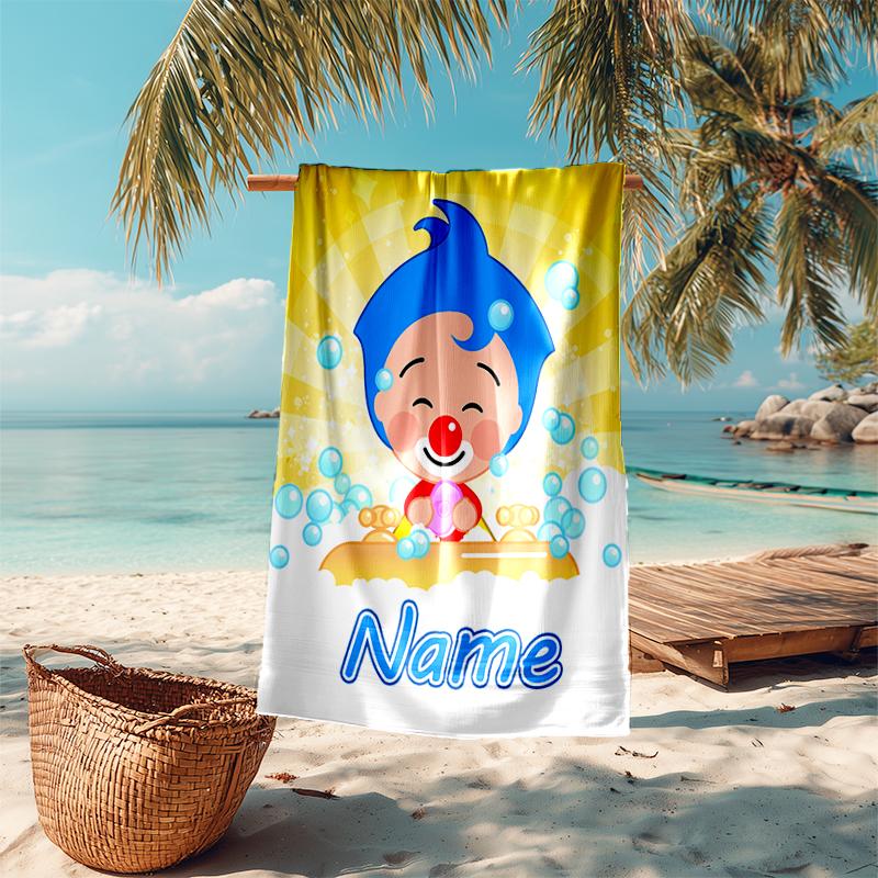 Personalized customized proof beach towel with plim plim pattern - soft, absorbent,quick-drying,perfect swimming,camping&bathing