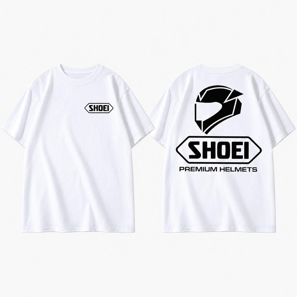 Unisexs Unisexs Rundhals T-Shirt Shoei Premium Helme Rennlogo Kurzarm Vintage Motorrad Streetwear Lässiges T-Shirt