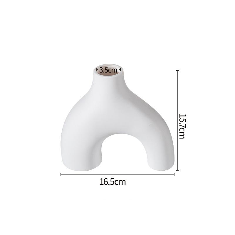Ceramic Small Vases Desktop Room Ornament Home Living Room Porch Decoration Dry Hydroponics Flower Vase Modern Minimalist Decor