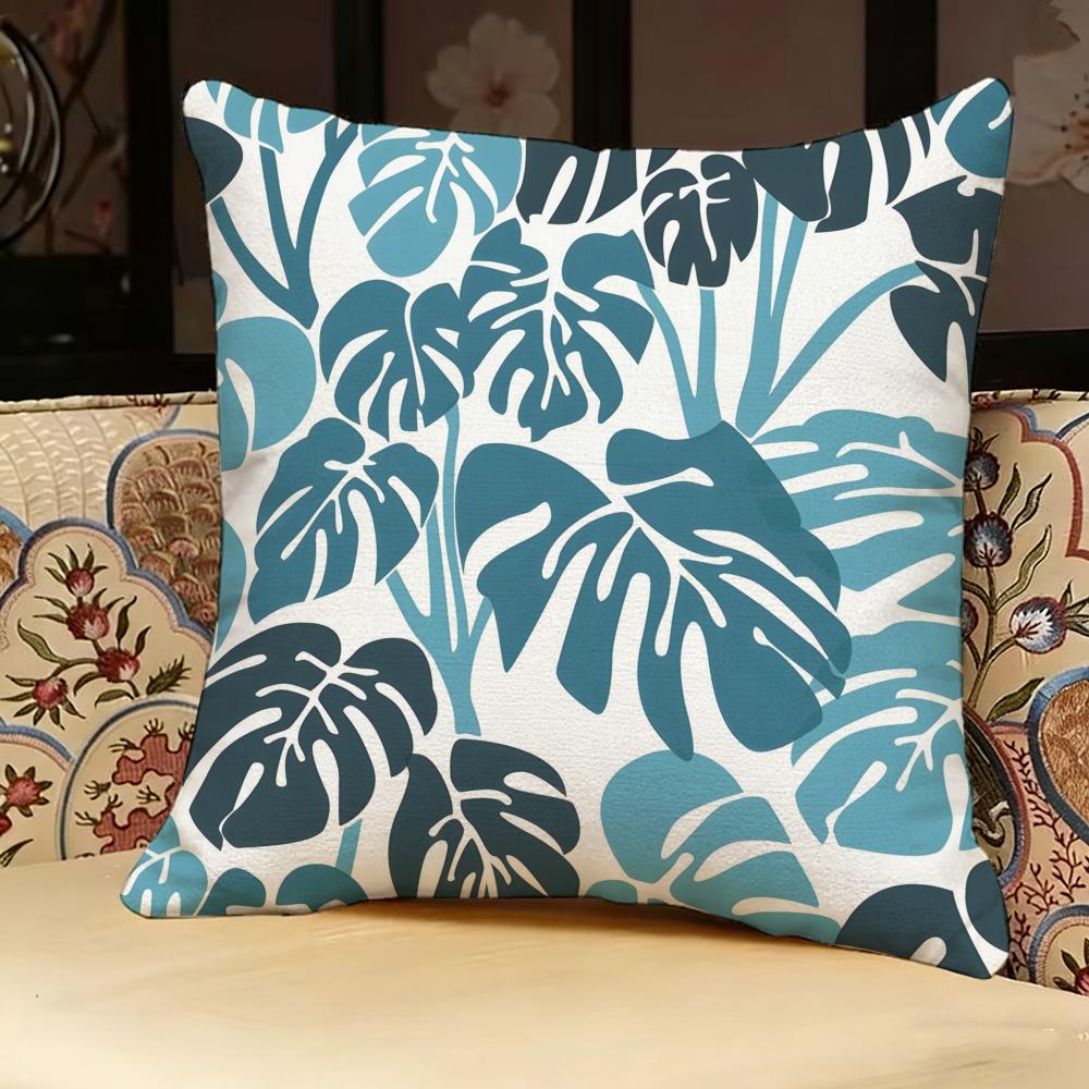 Modern Style Leaf Pillow Case Pillowcase, Double-Sided Printed, Sofa Cushion, Bedroom Headboard Pillow