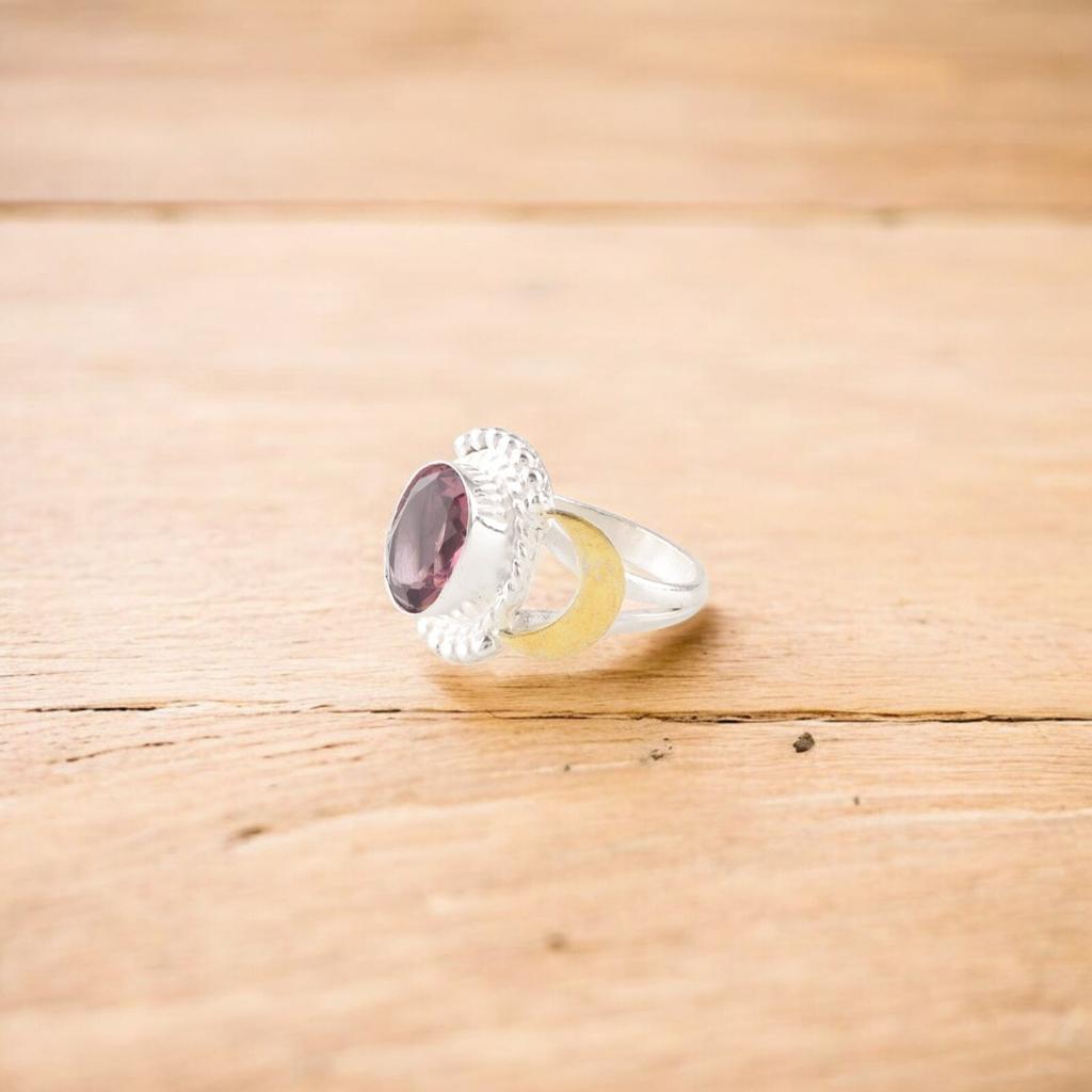 Rhodolite Gemstone 925 Sterling Silver Jewelry Handmade Fashionable Ring For Her RR-61-5