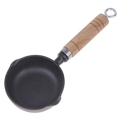 Mini frigideira de ferro fundido de 12 cm com bico antiaderente para leite, panela de derretimento de manteiga, fogão a gás, fogão de indução universal