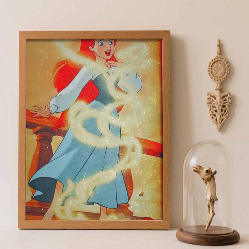 Disney Diamond Painting 5D DIY The Little Mermaid Diamond Painting Art Diamond Painting Kit Adult/Beginner Gift Idea Home Decor Round 20x30cm