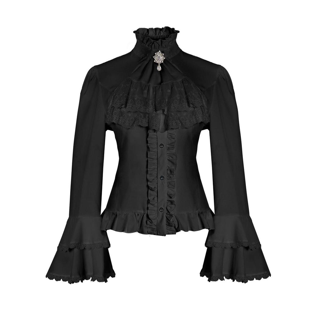 Lolita Retro Gothic Lace Long Sleeve Top for Women