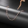Simple Chain Necklace for Women Gold Water-wave Snake Box Chain Clavicle Choker Jewelry on The Neck C002