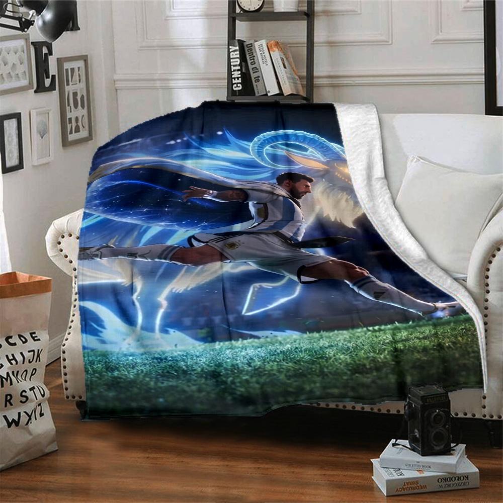 Football Messi Blanket Warmthful Decor Suitable for Chair Office Bedding for All Occasions Warmthful Decor Ideal Gift for Friends Family Couples Picni
