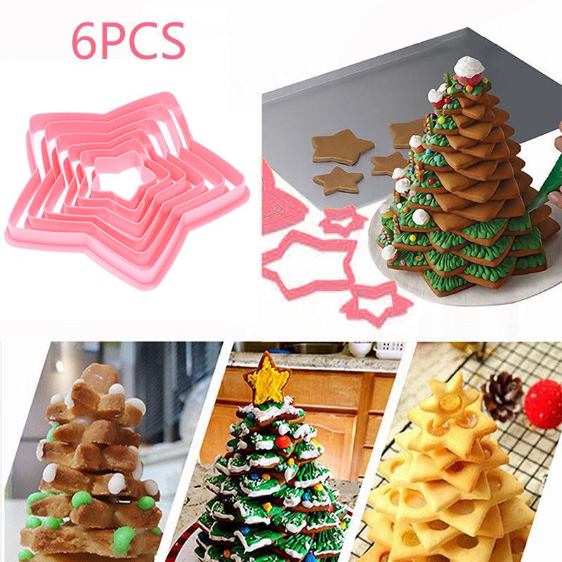 1Set Christmas Cake Molds Christmas Tree Cookie Molds Gingerbread Christmas Tree Decorating Tools Gifts DIY Baking Cookie Molds