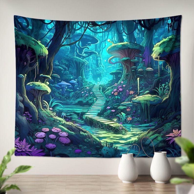 Magical fantasy fairytale forest decor tapestry 75x100