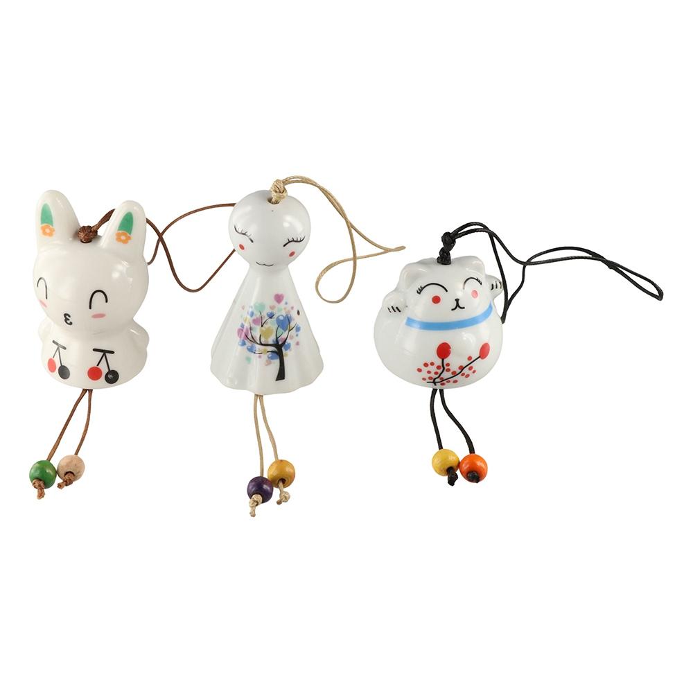

Sunny Doll Rabbit Smile Doll Wind Chimes Hanging Car Ornament Lucky Cat Wind Chimes Home Decor Style B