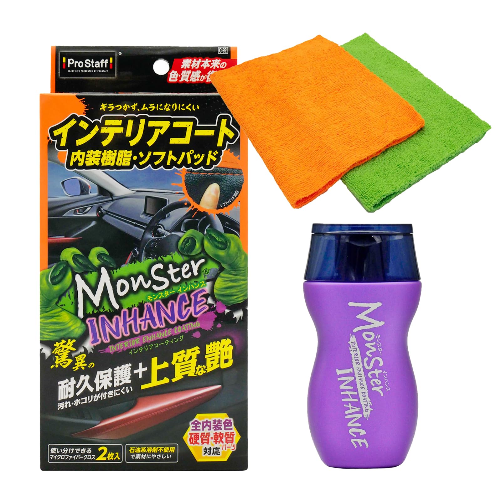 

Prostaff Monster Enhance Салон автомобиля для двери и интерьера Устойчивое к отпечаткам пальцев и пыли Покрытие, C-92, Приборная панель, Панели, Использование,