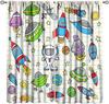 Kids Outer Space Curta, Universe Themed Earth Moon Rockets Stars Window Drapes, For Boys Girls Room Bedroom Living Room