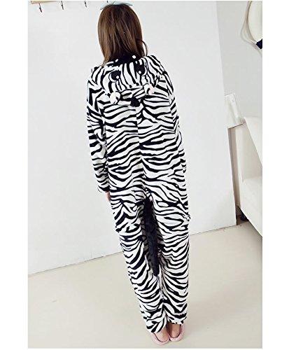 Dorawithme Zebra Kigurumi Animal Kigurumi Adult Sleepwear, Full Body Type, Halloween, Unisex (L (171cm-180cm))