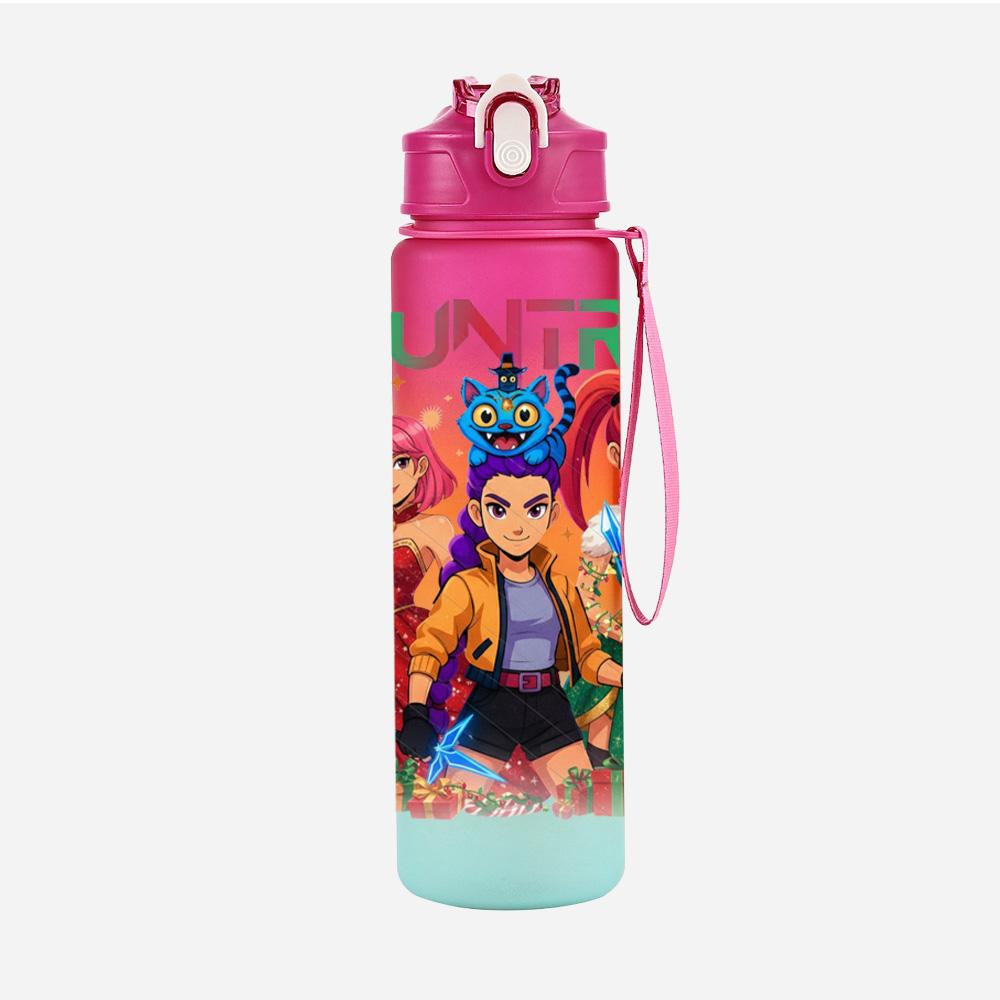 Cartoon Weihnachten K-Pop Dämonenjäger Bedruckte 750 ml Wasserflasche Große Kapazität Trinkbecher Tragbar Outdoor Sport Wasserbecher Kinder Kind Geschenk