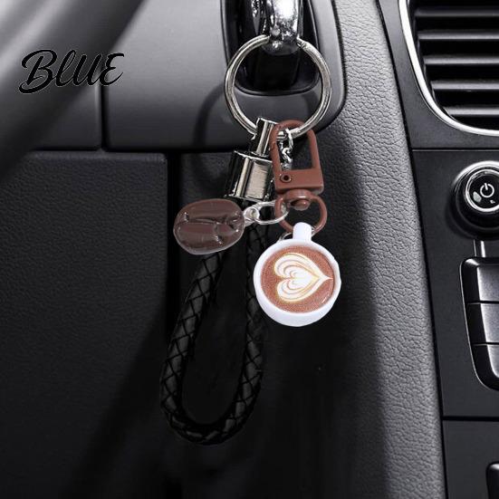 Schattige Koffie Sleutelhanger Mok Sleutelhanger Creatieve Hanger Mini Latte Art