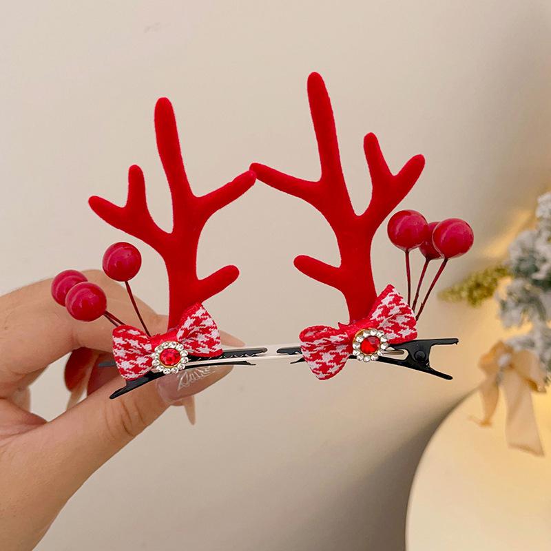 Festliche 2025 Geweih Haarspangen - Niedlicher Rentier Kopfschmuck & Haarnadeln für Weihnachten