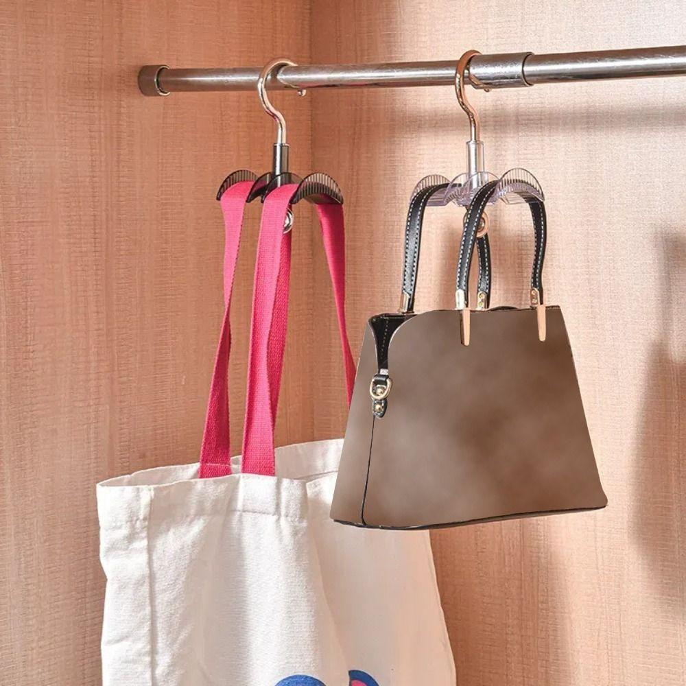 New Wardrobe Hanging Bag Hanger Space Saving Thickening Bag Storage Rack Rotating Closet Handbag Holder Wardrobe