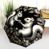 Squirrel  pattern, automatic folding umbrella, portable and foldable design, 8 ribs, a Christmas or birthday gift.