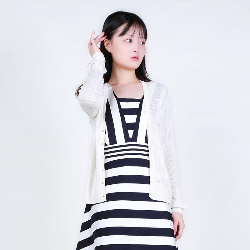 Anlom Women's V-Neck Linen Silk Blend Knit Cardigan