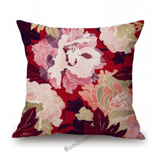 Home Decorative Nordic Metallic Gold Art Lotus Flower Cactus Sunrise Scenery Sofa Throw Pillow Case Cotton Linen Cushion Cover