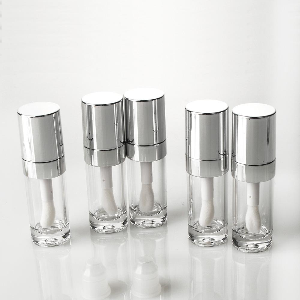 8ml Silver Thick Barrel Lip Gloss Tube, Empty Refillable Container for Concealer Foundation, Cosmetic Packaging