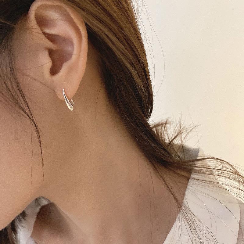 Korean Water Drop Ear Hooks: Stylish and Versatile Earrings for Women 925 Silver Ear Pin