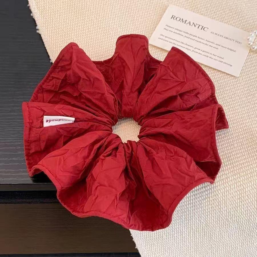 

Korean Retro Red Large Intestine Hair Tie for Women - High-End Extra Large Bun and Low Ponytail Accessory