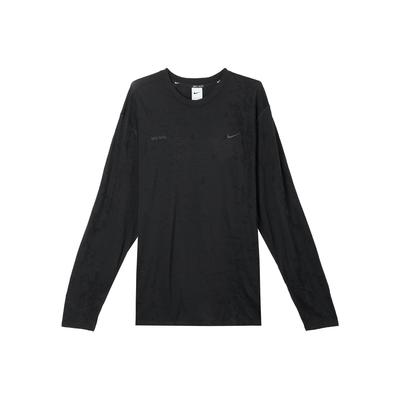 Dri-FIT ADV Axis Performance System Solid Color Crew Neck Quick-Dry Versatile Long Sleeve T-Shirt Men Tops Black FZ0992010