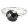 Silver Ring 'Linda' Black Silver (rhodium Plated) - 7x7 Mm