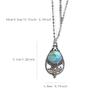 Literary and Retro Court Style Pendant, Natural Stone High-end Water Drop Dragon Crystal Turquoise Necklace.