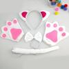 Cats Costume Set with Headband Tail Bowtie Glove Skirt Halloween Catgirl Dress up Outfit for Kid Women Girl Christmas