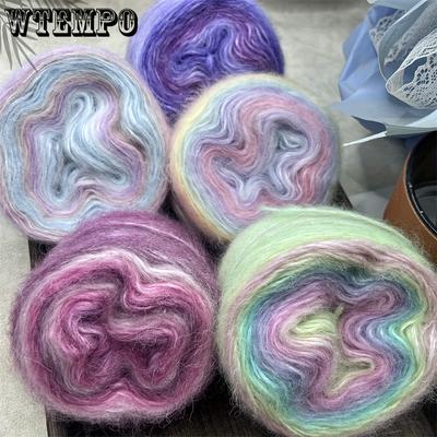 1pc Mohair 55.00% Wool 25.00% Polyester 20.00% Yarn Medium Thickness Hand-knitted Suitable for Knitting Sweaters Scarves Hats Coats Etc 13.52oz/pc