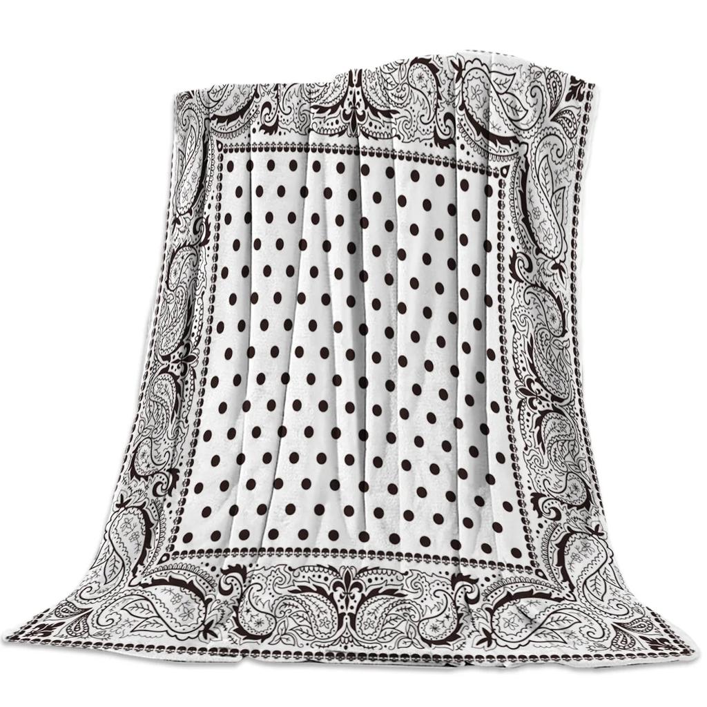 Bandana Pattern Flannel Blanket for Bed Sofa Portable Soft Fleece Throw Funny Plush Bedspreads