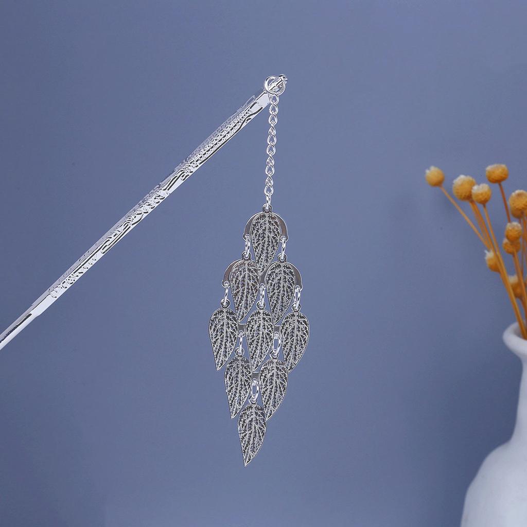 Miao Geometric Hollowed Out Step Shaking Tassel Hairpin Vintage Peacock Tassel Ancient Wind Cheongsam Cheongsam Hanbok Hair Ornaments