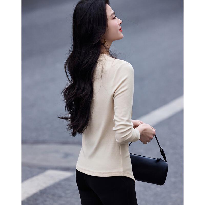 Women's Lightweight V-Neck T-Shirt with Irregular Hem