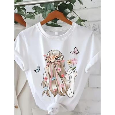 T-shirt casual a maniche corte per donna, taglia europea, per primavera ed estate