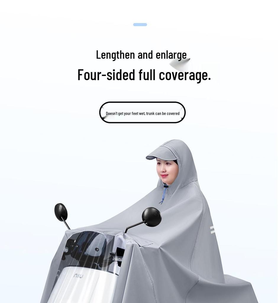 Unisex Electric Car Raincoat: Long, Full-Body, Extra Thick, Waterproof Poncho for Motorcycle Use