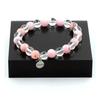 Bracelet Perles Opale Rose + Quartz 8 mm
