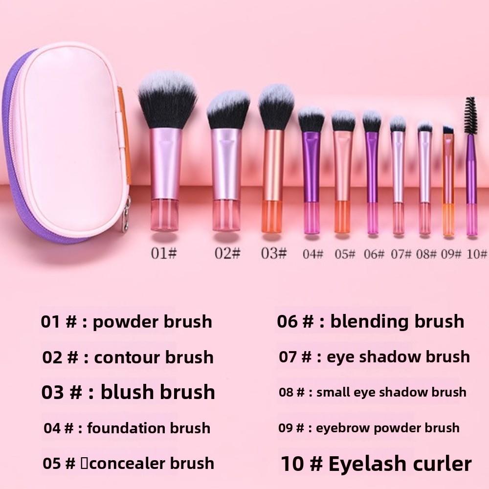 Furry Mini Makeup Brush Set with Bag Cosmetic Brush Set Fashion Eyeshadow Powder Brush Student