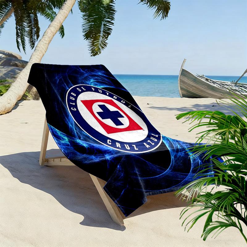 Cruz Azul Print Beach Towel, Large Soft Quick Dry Towel for Beach Camping Swimming