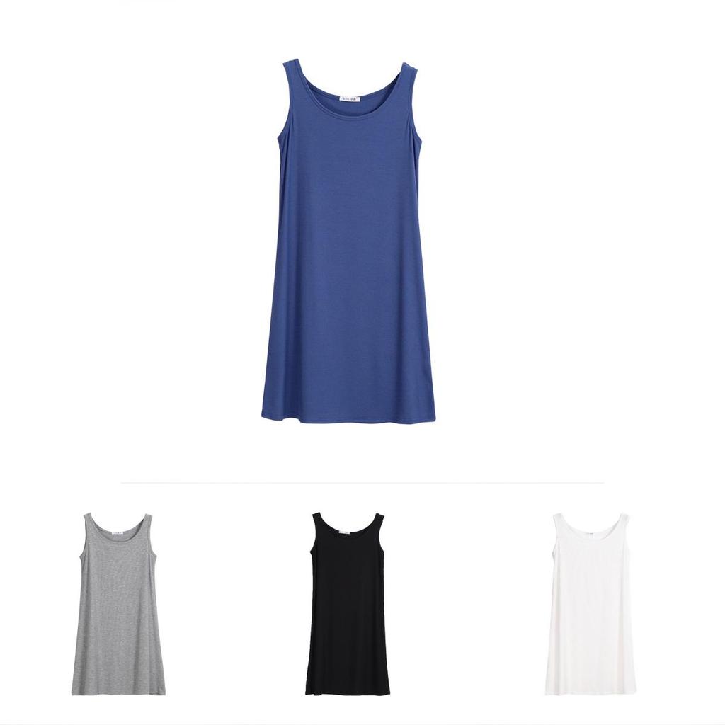 Comfortable Women Loose Midi Dress Long Tank Stretch Casual Sleeveless Design