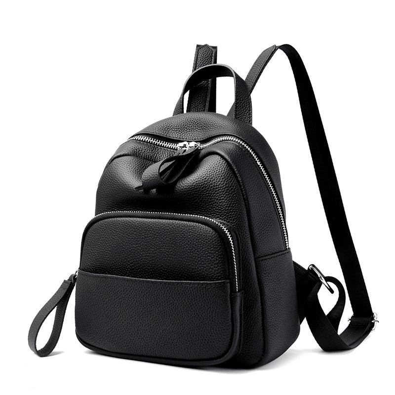 New 2023 Cowhide Female Bag Summer Women 's  Backpack Shoulder High-Capacity Ladies  Bags Travel Bag Girls Chest Bag