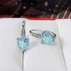 BELLA BOX Eternity Love Earrings For Women Blue CZ Heart Dangle Earrings Wedding Party Elegant Lady's Accessories Classic Jewelry