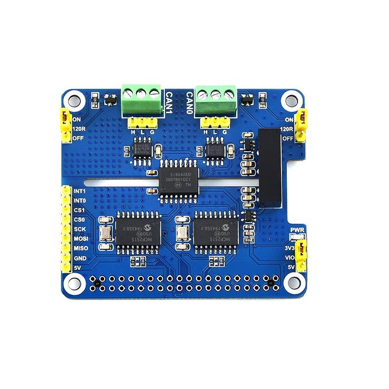 MicroSnow Dual-Channel CAN Bus Module for Raspberry Pi 4 with Isolated SPI Interface and Circuit Protection